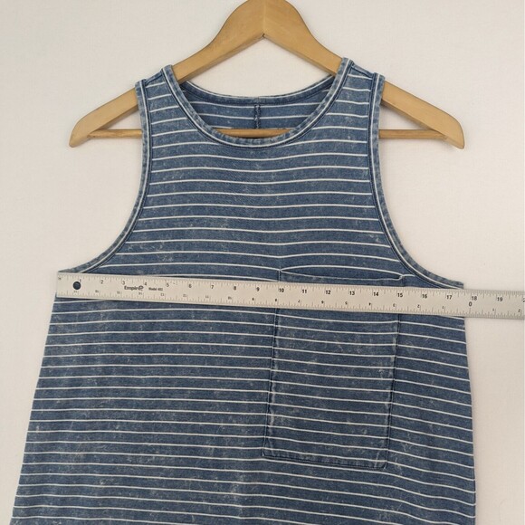 Rag & Bone / Jean Women's Small The Bowery Blue Indigo White Stripe Pocket Tank - Picture 6 of 9
